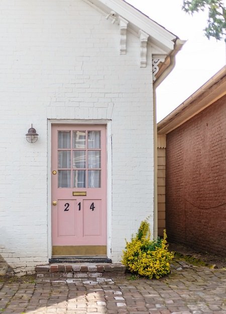 A freshly painted front door