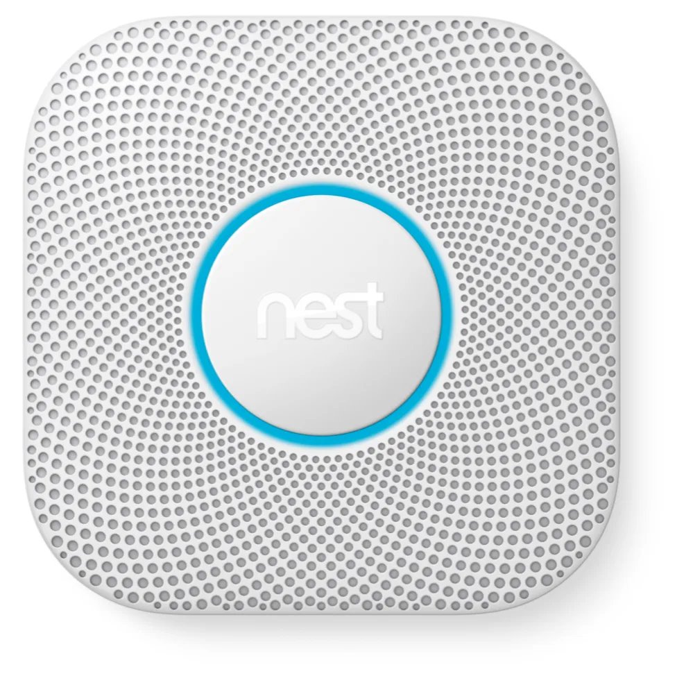 A Nest Protect smart smoke and carbon monoxide alarm
